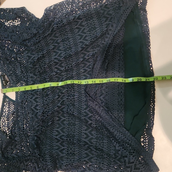 City Chic Turquoise Blue Lace Top Size Large - Picture 5 of 5